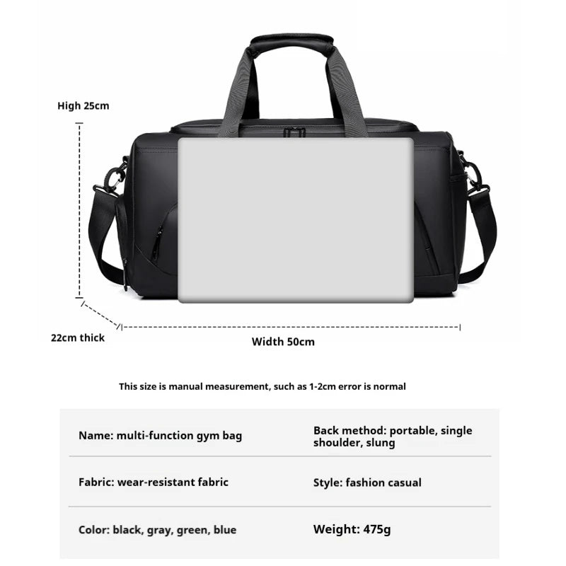 Sports Gym Bag – Large Capacity Travel Duffel Bag with Shoe Compartment