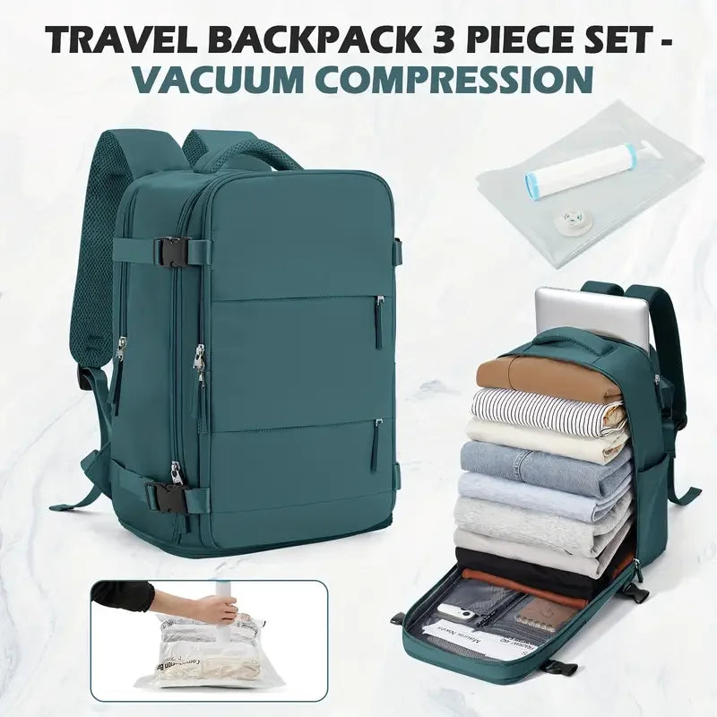 Compact Carry-On Backpack – Cabin Bag with Vacuum Storage