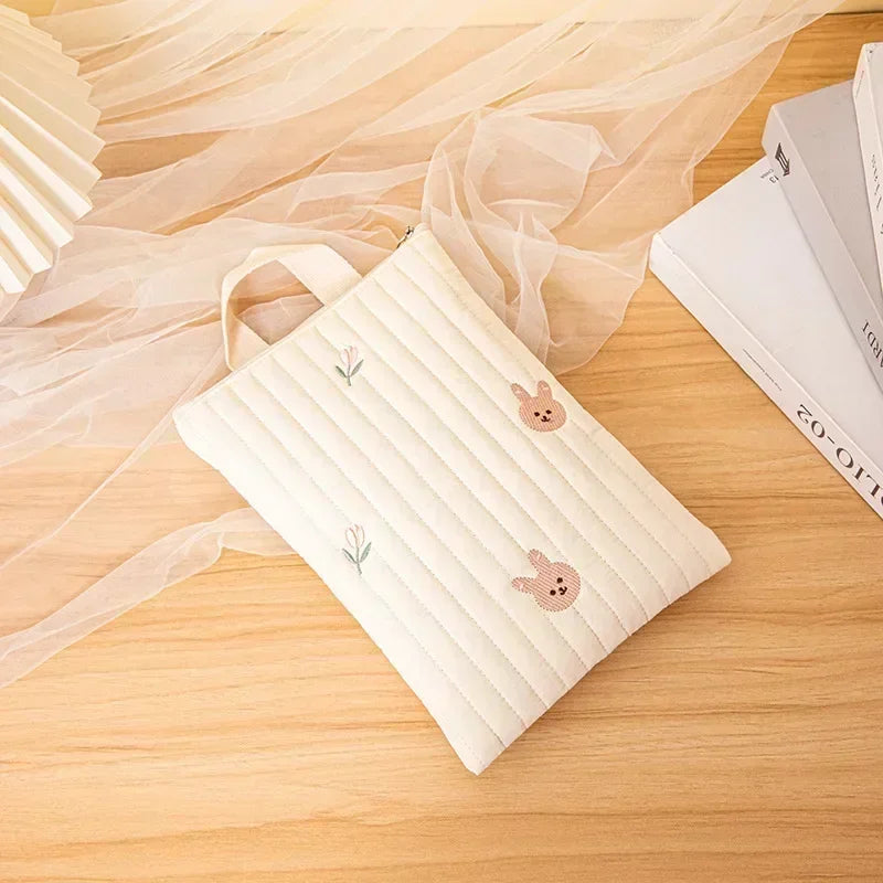 Cotton Baby Diaper Bag Nappy Pouch – Cute Bear Embroidery Mommy Handbag