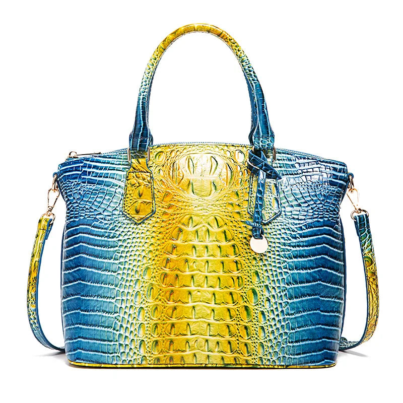Fashion Colorful Alligator Style Handbag – Retro Crocodile Pattern PU Leather