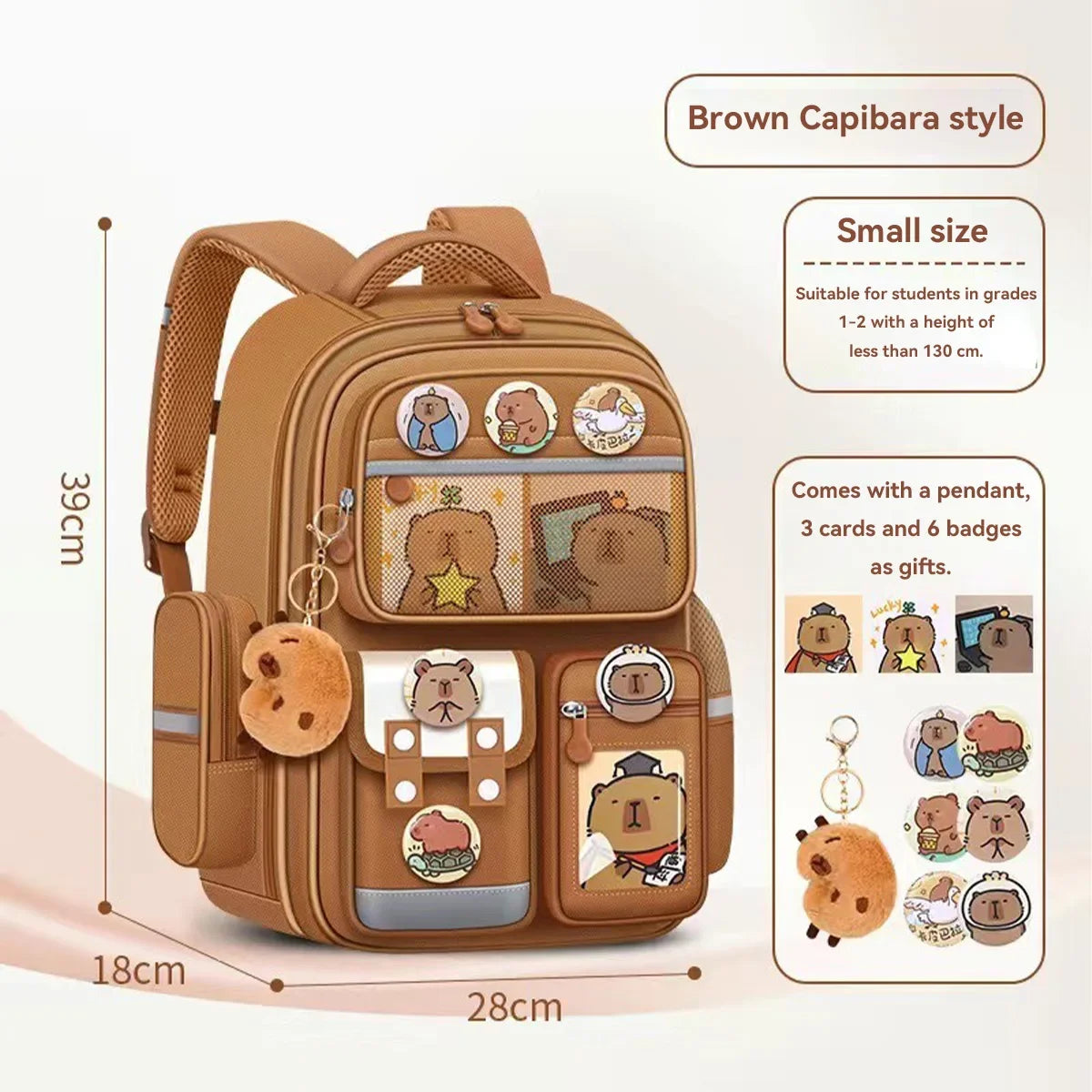 Capybara Cartoon Backpack – Large Capacity Waterproof Bag