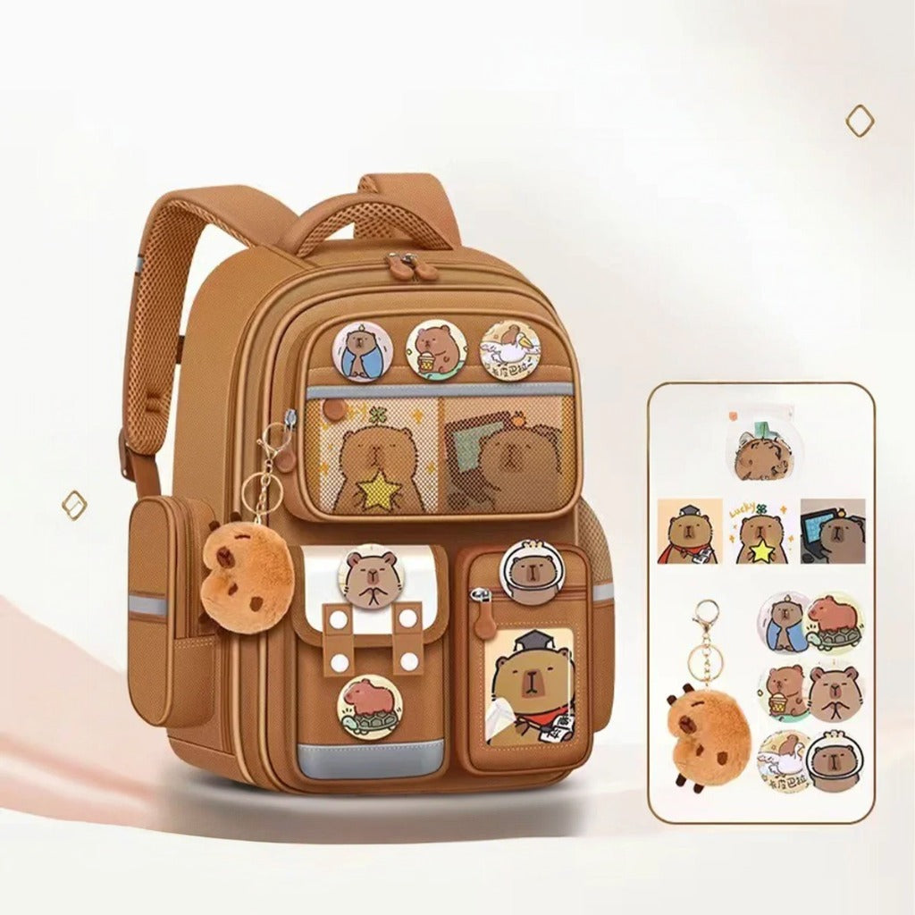 Capybara Cartoon Backpack – Large Capacity Waterproof Bag