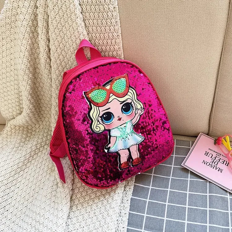Cute Sequin Backpack for Girls 3–6 Years – Fashion Cartoon Kindergarten School Bag
