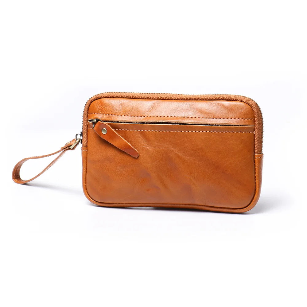 Classic Leather Zipper Coin Purse