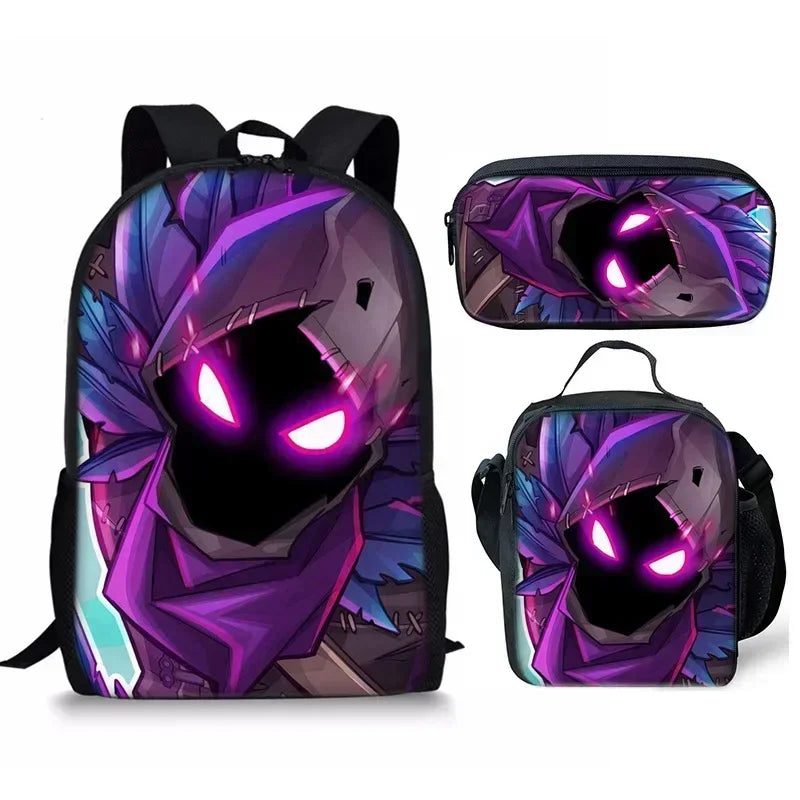 Fortnite Backpack 3PCS Set for Kids - Cool School Bag & Pencil Case