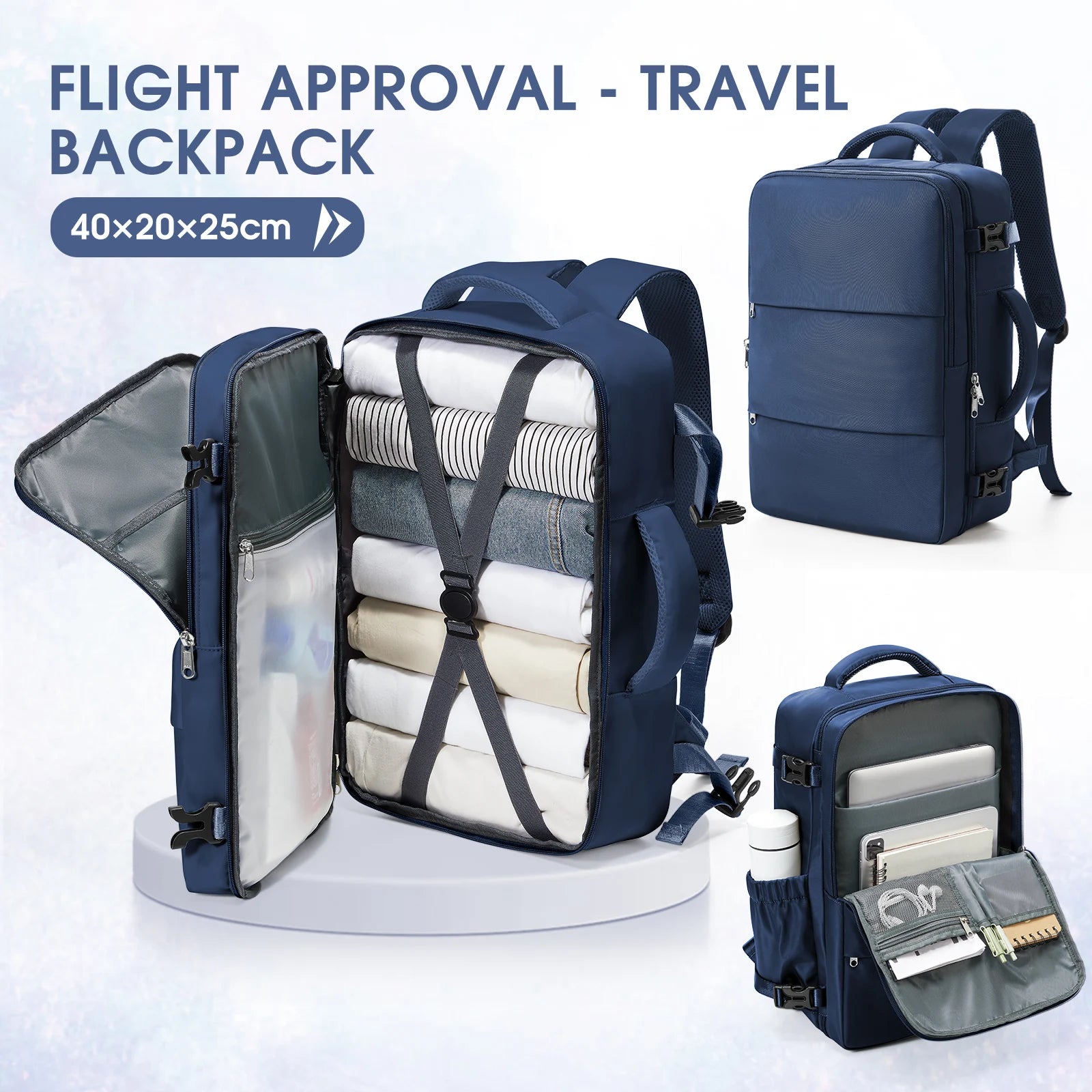 Cabin Size Travel Backpack – Fits Ryanair40x30x20 Bag