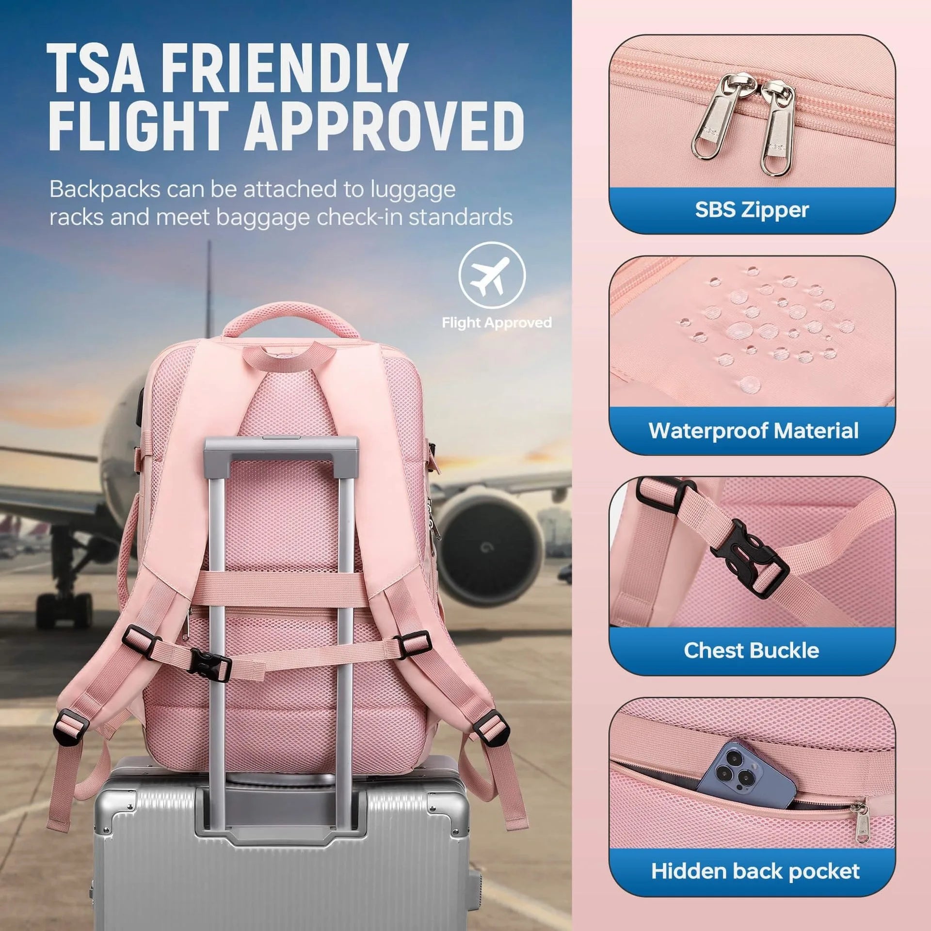 Multifunction Travel Backpack –Fits Ryanair 40x20x25 Bag