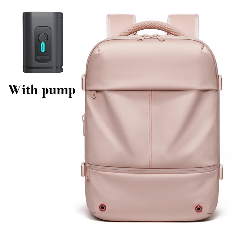 16-Inch Waterproof Travel Laptop Backpack – Vacuum Compression, USB Charging