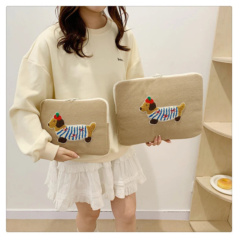 Ins Cute Laptop Sleeve 13.3–15.6 Inch for MacBook Air 13.6, Pro 16, iPad 11 – Shockproof Pouch Bag