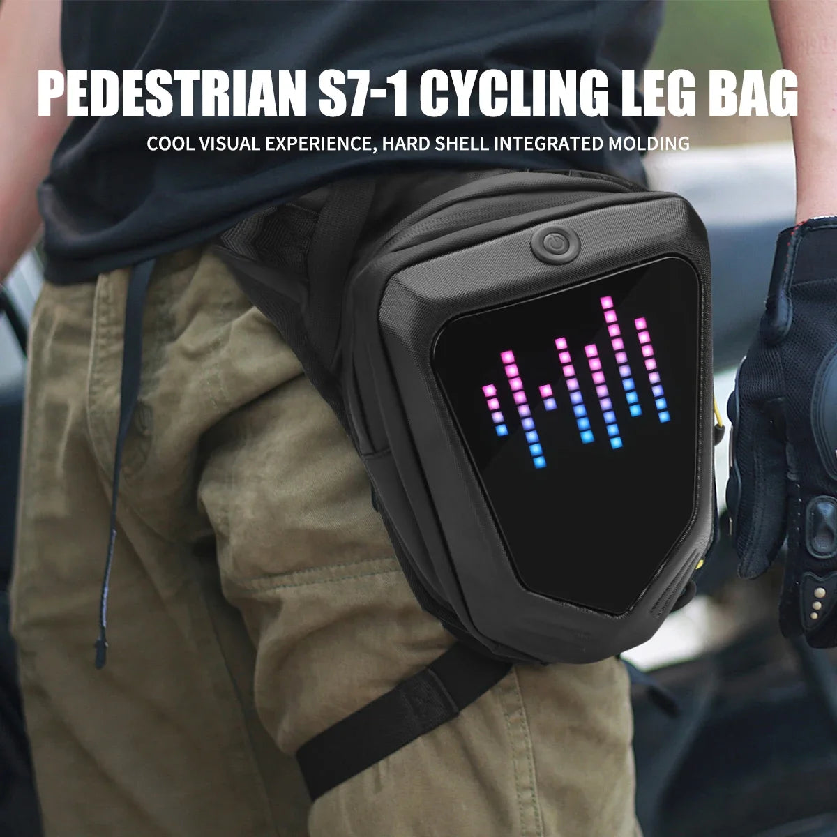 LED Screen Motorcycle Leg Bag – Waterproof Multifunctional Crossbody Riding