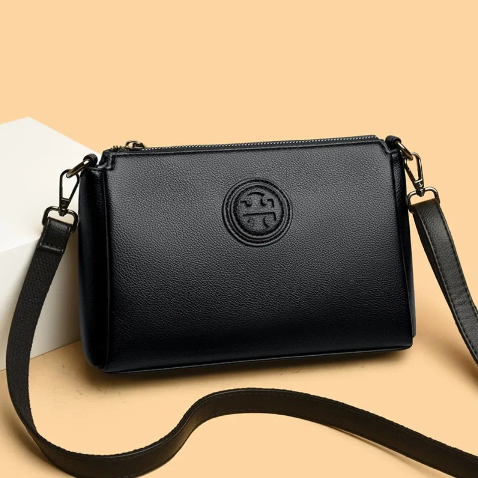 Versatile PU Leather Crossbody Bag – Solid Color Crossbody Bag