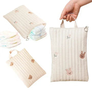 Cotton Baby Diaper Bag Nappy Pouch – Cute Bear Embroidery Mommy Handbag