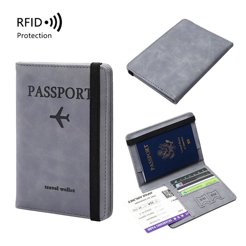 Vintage Passport Holder – PU Leather with ID & Card Slots