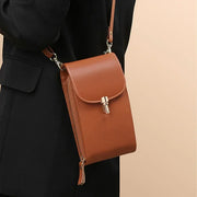 Compact Leather Crossbody Bag – Phone Wallet Bag