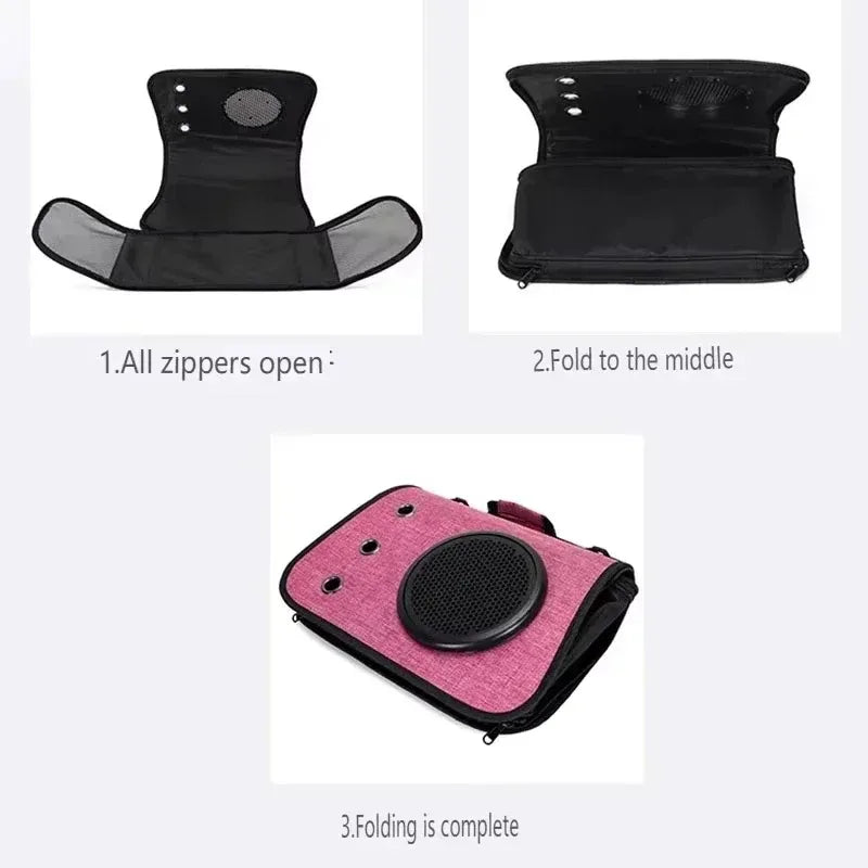 Large Capacity Cat Bag – Portable Foldable Space Pet Carrier Handbag