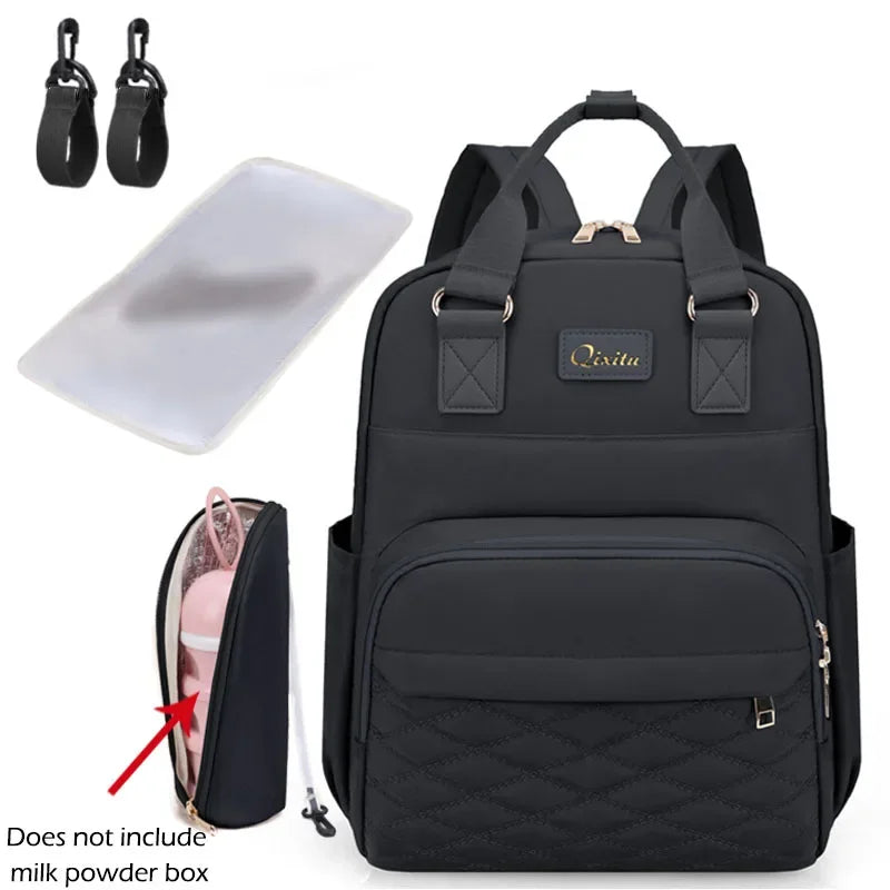 Portable Diaper Backpack with USB Charging Port for Moms