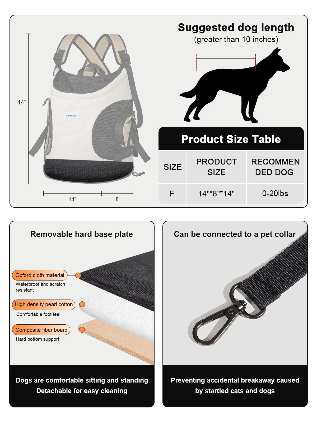 Pet Sling Bag – Breathable Canvas Front Carrier Backpack