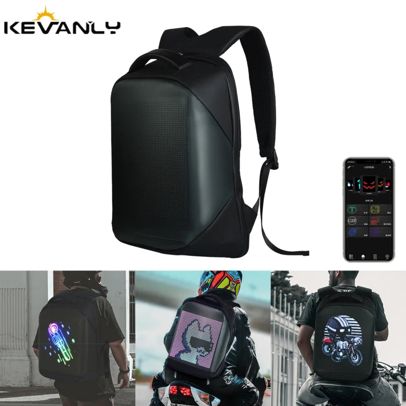 Business Travel Laptop Backpack with LED Display Screen – Smart Advertising Billboard Bag