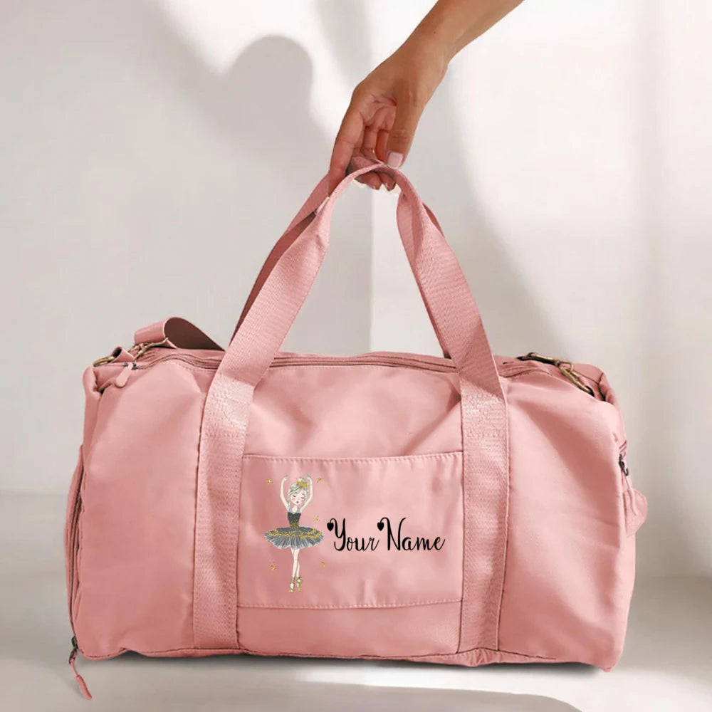 Durable duffle bag for girls with Personalised ballerina design