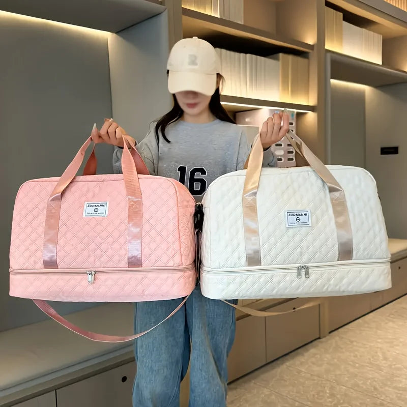 Portable Weekend Travel Duffle Bag – Fashionable with Compartments