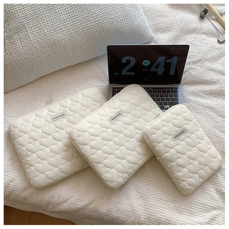 Cute Puffy Laptop & Tablet Sleeve Bag – MacBook Air 13, 13-14", 15-16" Notebook Pouch