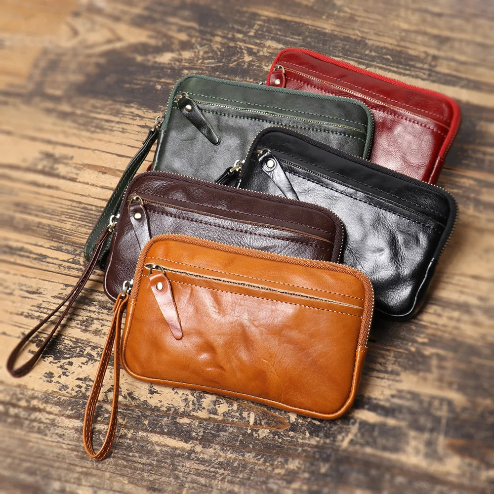 Classic Leather Zipper Coin Purse