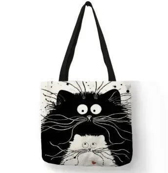 Animal Print Eco Tote – Sustainable Cat Canvas Bag for Women