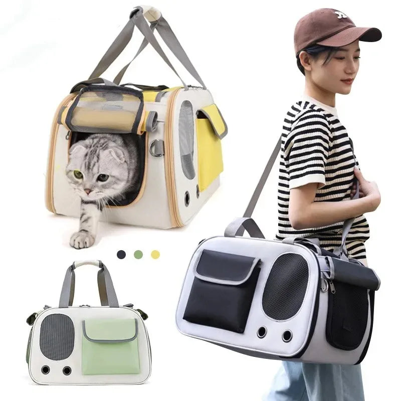 Portable Pet Carrier Bag – Foldable Shoulder Travel Handbag for Cat