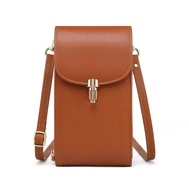Compact Leather Crossbody Bag – Phone Wallet Bag