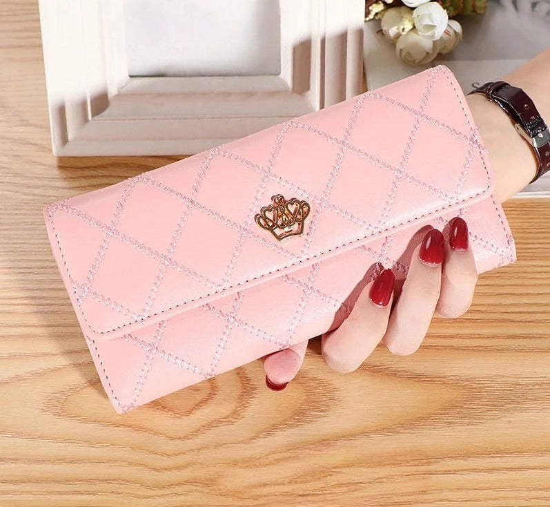 Plaid PU Leather Long Wallet