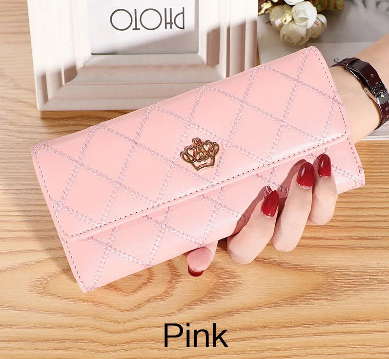 Plaid PU Leather Long Wallet
