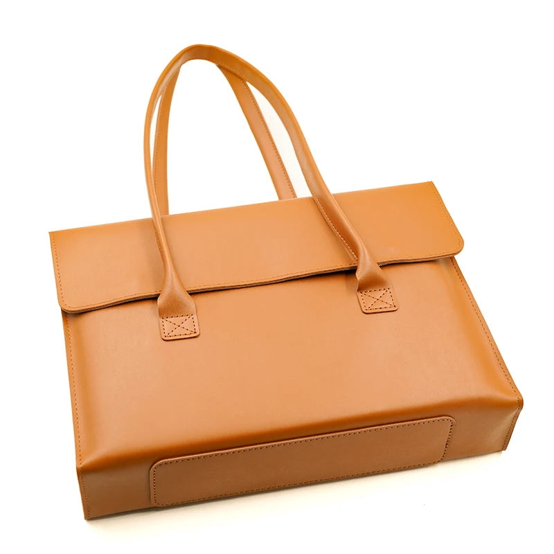 Elegant PU Leather Laptop Bag for Women – 13/14/15.6/16 Inch Handbag