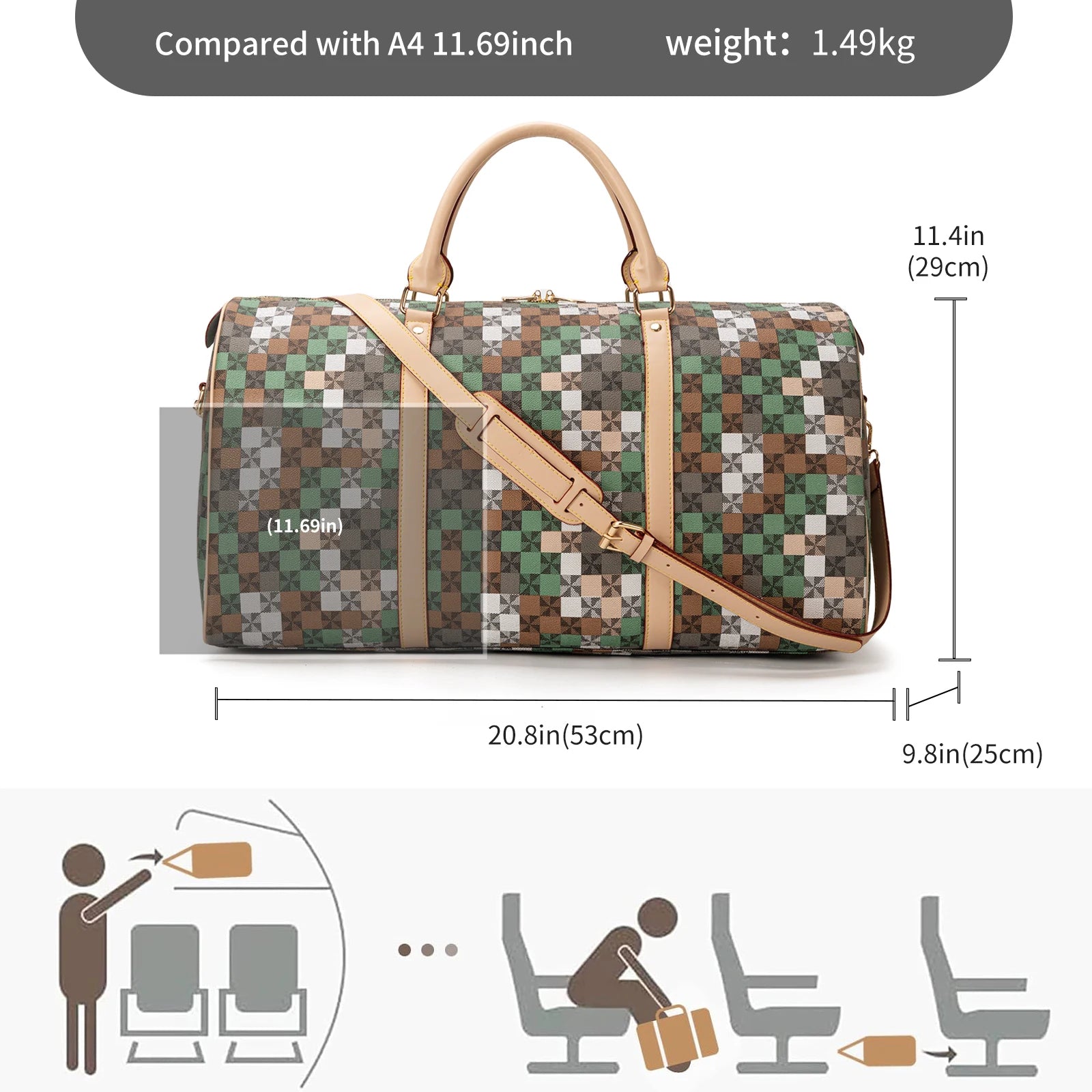Designer Travel Duffle Bag – Unisex Large Capacity