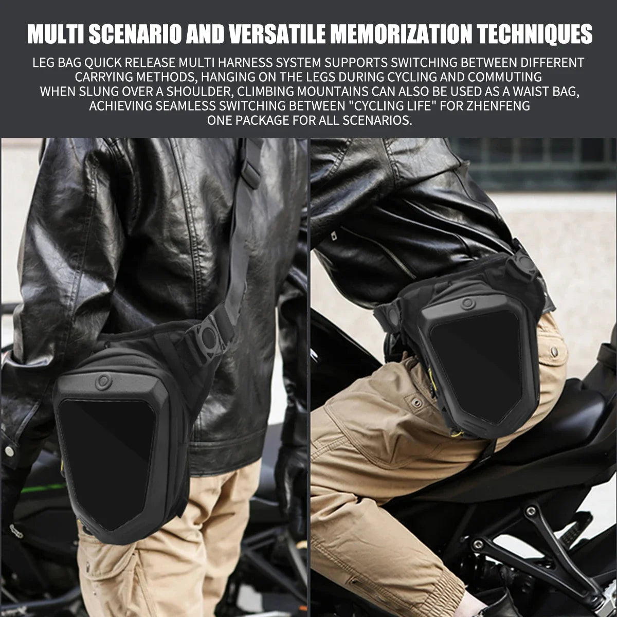LED Screen Motorcycle Leg Bag – Waterproof Multifunctional Crossbody Riding