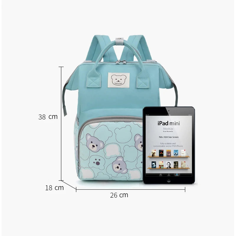 Baby Nappy Bag – Fashion Printed Bear Maternity Backpack for Moms