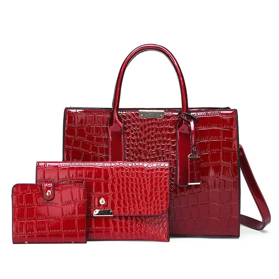 Large Capacity Crocodile Pattern – Luxury PU Leather Handbag