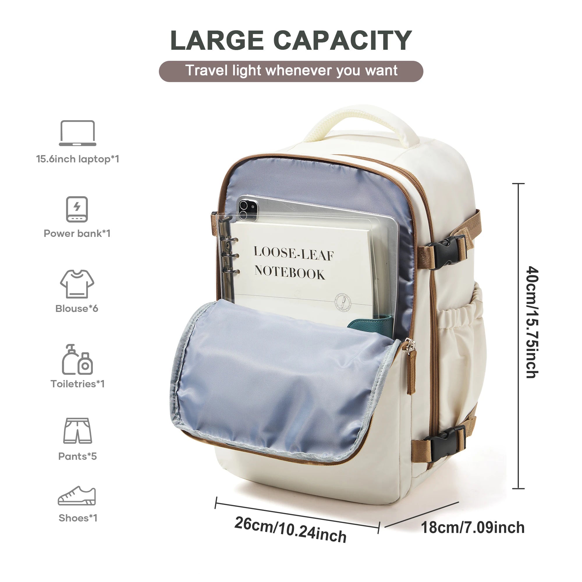 Compact Cabin Backpack – Travel & Laptop Bag