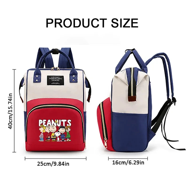 Cute Cartoon Diaper Bag – Snoopy Themed Baby Travel Backpack