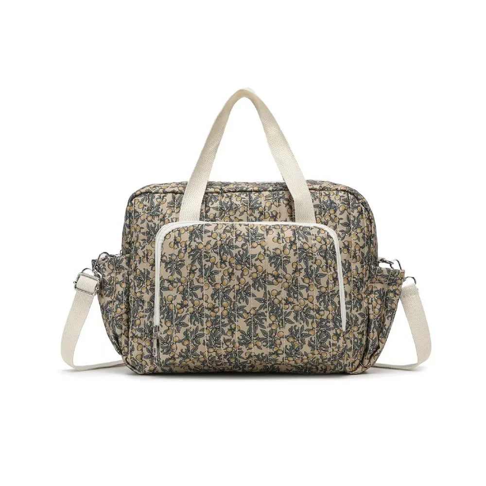 Nylon Diaper Bag with Bear Embroidery – Stroller Clip Travel Mommy Bag