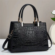 Classic Crocodile Texture PU Leather Bag – Large Capacity Tote