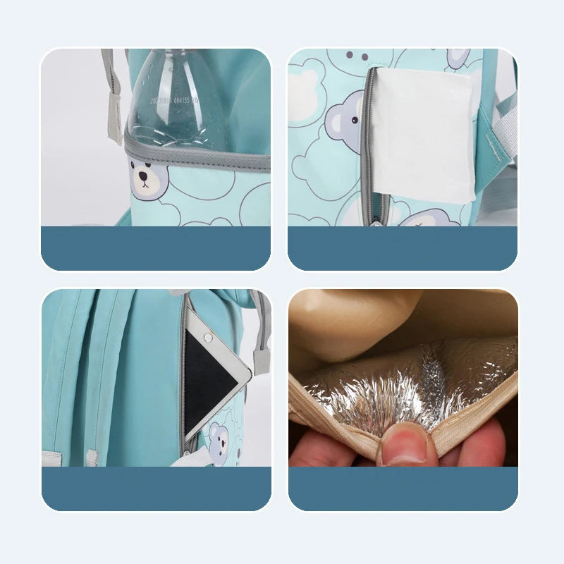 Baby Nappy Bag – Fashion Printed Bear Maternity Backpack for Moms