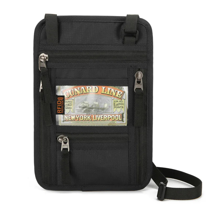 Oxford Fabric Travel Wallet – Waterproof RFID Neck Bag