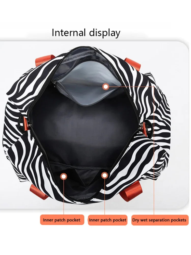 Stylish Animal Print Duffel Bag – Waterproof Nylon Bag