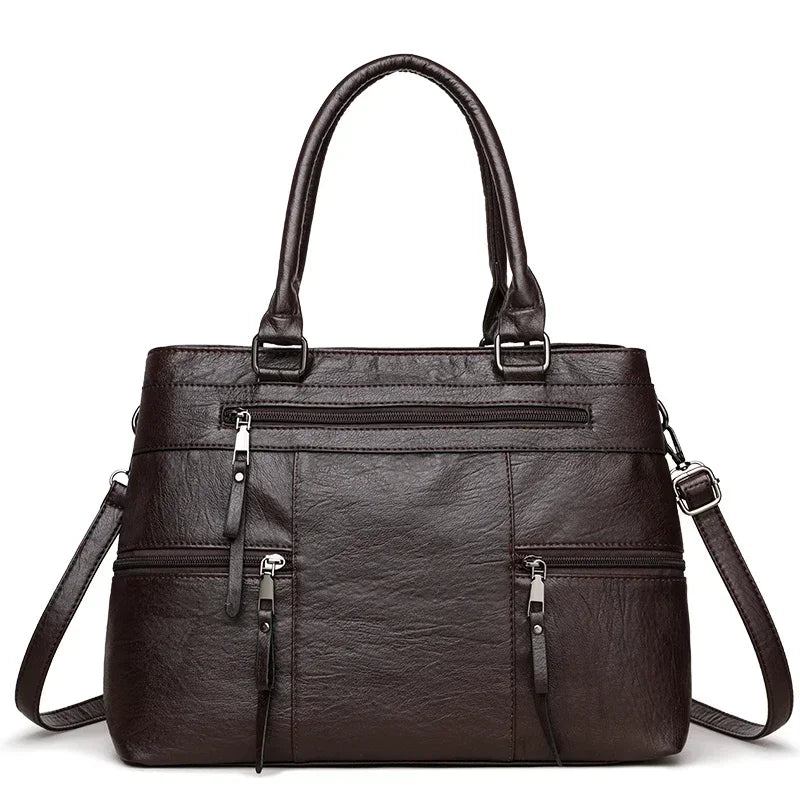 Stylish Leather Top-Handle Bag-Daily Use Handbag