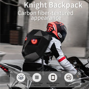 Bluetooth LED Motorcycle Backpack – Hard Shell Helmet Bag with Luminous Eyes