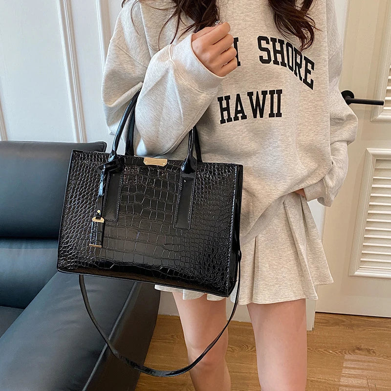 Stylish PU Leather Crossbody Tote-Large Capacity Shoulder Bag