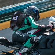 Bluetooth LED Motorcycle Backpack – Hard Shell Helmet Bag with Luminous Eyes