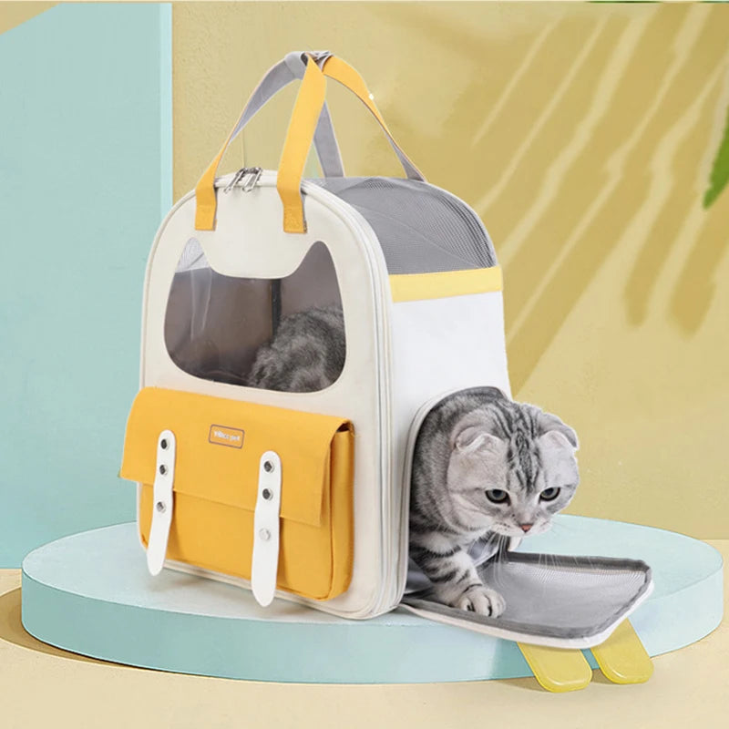 Bubble Cat Backpack Carrier – Transparent Foldable Pet Bag for Cats