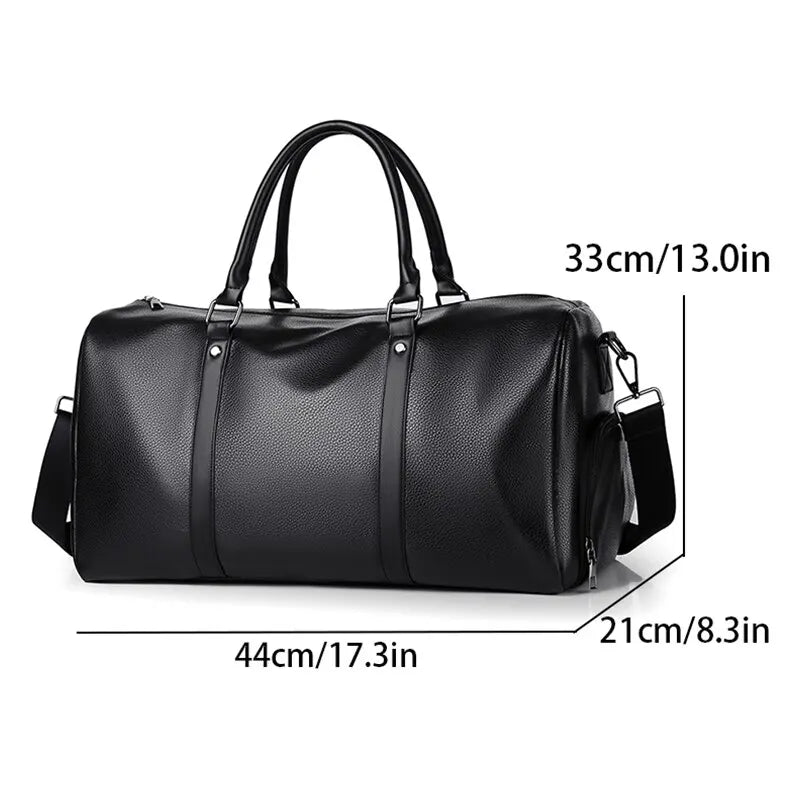 Retro Style PU Travel Duffel Bag – Large Capacity Bag