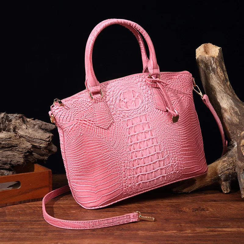 Fashion Colorful Alligator Style Handbag – Retro Crocodile Pattern PU Leather